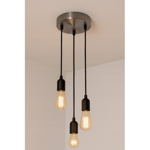 Podsufitka potrójna rozeta do lampy metal szczotkowany