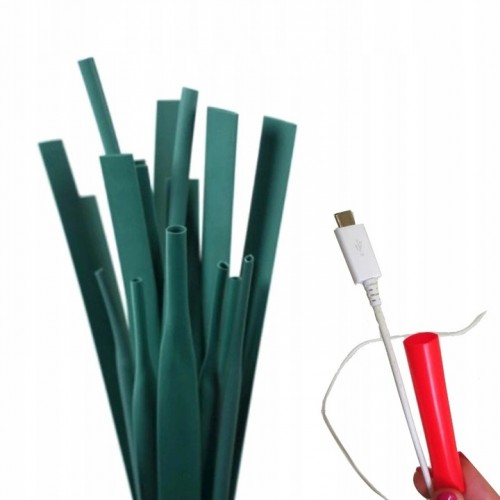 Koszulka Rurka Termokurczliwa Izolacyjna 1,6/0,8 Zielona 1m