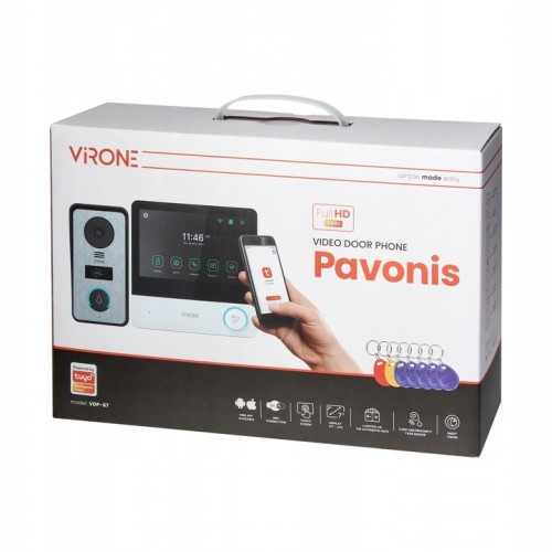 Wideodomofon Jednorodzinny WIFI  Full HD Furtka Brama Czytnik RFID Brelok