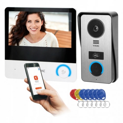Wideodomofon Jednorodzinny WIFI  Full HD Furtka Brama Czytnik RFID Brelok