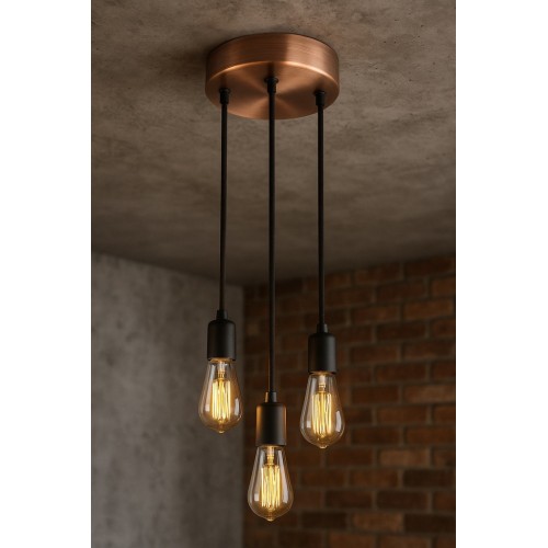 Podsufitka metalowa okrągła rozeta do lampy miedź