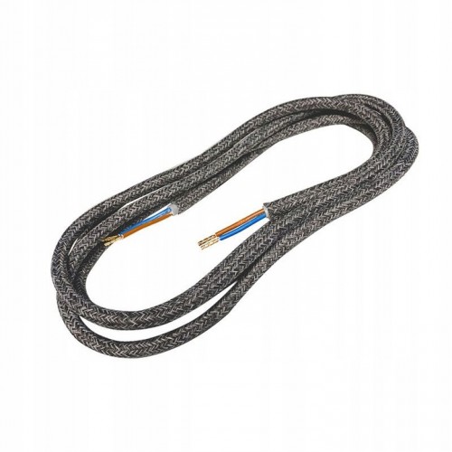 Przewód elektryczny kabel zasilający w oplocie 3 m szary