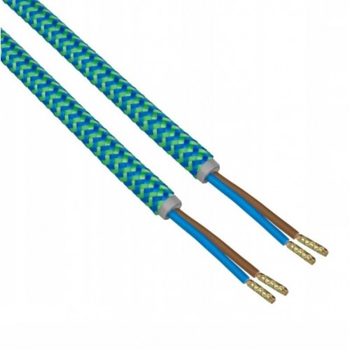 Przewód elektryczny kabel zasilający w oplocie 1,8 m turkusowy