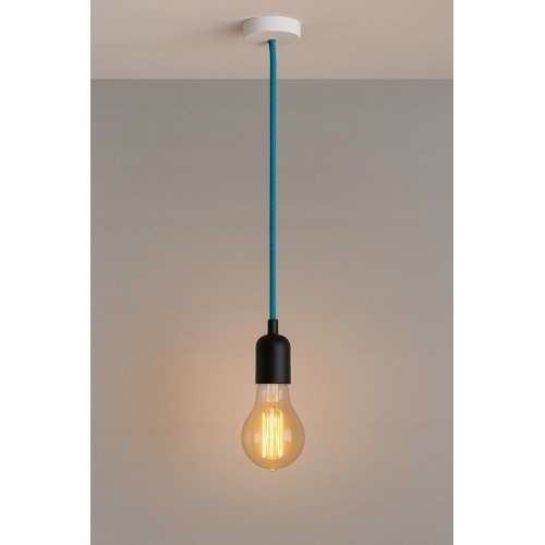 Przewód elektryczny kabel zasilający w oplocie 1,8 m turkusowy