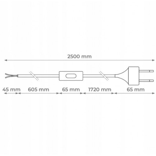 Kabel w oplocie z włącznikiem przewód elektryczny
