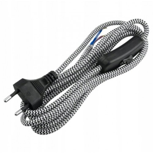 Kabel w oplocie z włącznikiem przewód elektryczny