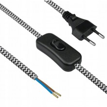 KABEL ELEKTRYCZNY W OPLOCIE Z WŁĄCZNIKIEM PRZEWÓD ELEKTRYCZNY 2,5m