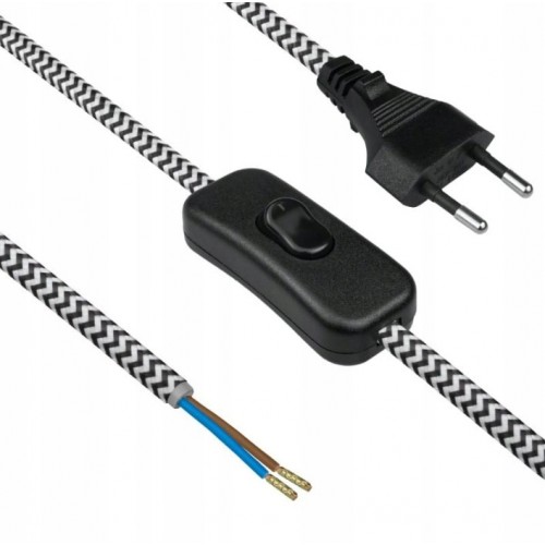 Kabel w oplocie z włącznikiem przewód elektryczny