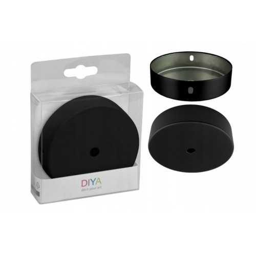 Podsufitka metalowa okrągła rozeta do lampy czarna