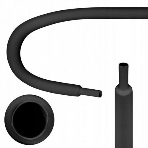 Koszulka Rurka Termokurczliwa Izolacyjna Samogasnąca RTS 9,5/4,8 1m Czarna