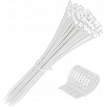 OPASKI ZACISKOWE KABLOWE do kabli TRYTYTKI białe mocne 150 x 2,5 mm 100 szt