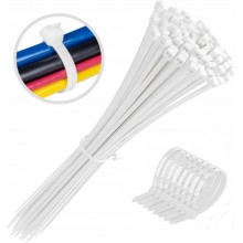 OPASKA ZACISKOWA KABLOWA do kabli TRYTYTKI biała mocna 4,8x300 mm 100 szt