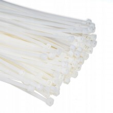 OPASKI ZACISKOWE KABLOWE do kabli TRYTYTKI białe mocne 7,6 x 250 mm 100 szt