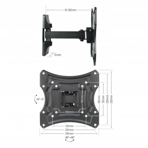 Regulowany uchwyt do telewizora wieszak TV 13-42"