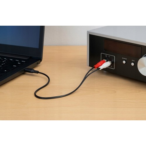 Kabel Przewód Audio JACK Wtyk 3,5-2 x RCA 1,5m