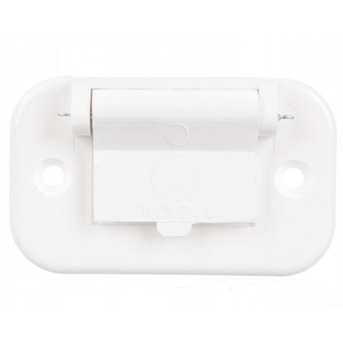 Gniazdo Kątowe 24V płaskie bolce 10A 2P Bryzgoszczelne Białe