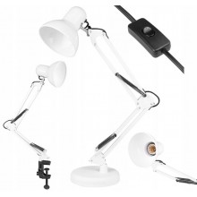 Lampka Biurkowa Kreślarska Lampka Szkolna Regulowana LENA Biała moc do 60 W