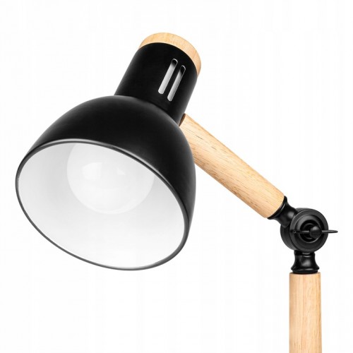 Lampka Biurkowa Kreślarska Lampka Nocna Szkolna Drewniana E27 60W