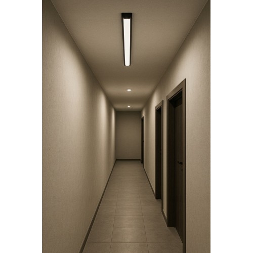 Oprawa Ścienno Sufitowa LED Metalowa Lampa Sufitowa LED 36W 4000K Czarna