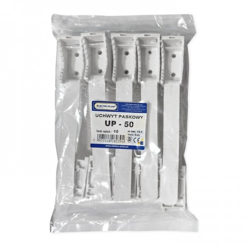 UCHWYT PASKOWY ZACISKOWY DO PRZEWODÓW KABLI  UP-50 130 mm 10 sztuk