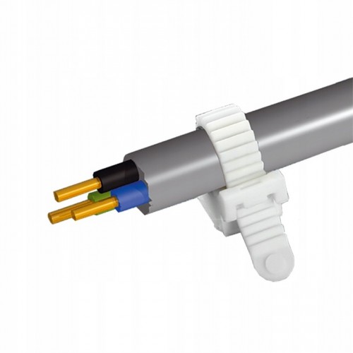 UCHWYT PASKOWY ZACISKOWY DO PRZEWODÓW KABLI  UP-50 130 mm 10 sztuk