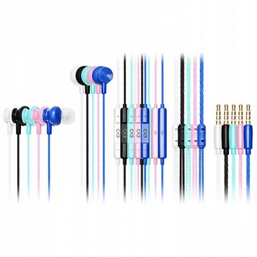 Słuchawki Dokanałowe z Mikrofonem BASS Słuchawki Przewodowe Do Telefonu