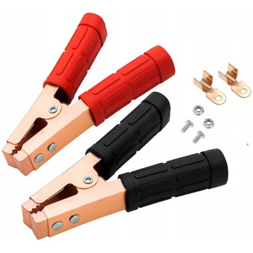 Klemy Krokodylki Zaciski Rozruchowe 500A do Prostownika Akumulatora 2 szt