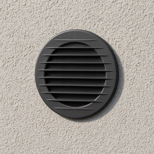 KRATKA WENTYLACYJNA OKRĄGŁA Z SIATKĄ GRAFIT FI100 mm