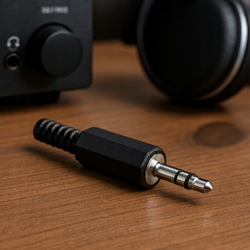 Wtyk Jack 3.5 stereo plastik WTY0008 czarny 1 sztuka