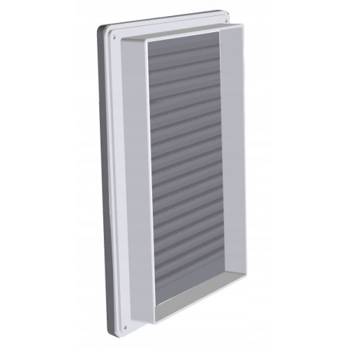 Kratka wentylacyjna biała z siatką 140x140 14x14 14/14 biała