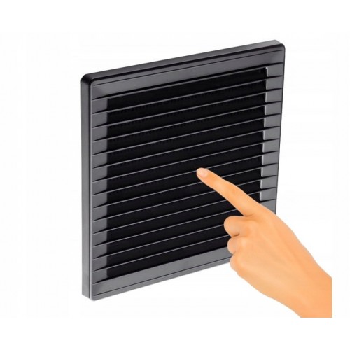 Kratka wentylacyjna z siatką grafit 170x170 17x17 17/17 grafitowa