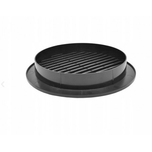 Kratka wentylacyjna okrągła z siatką grafit fi 125 grafitowa