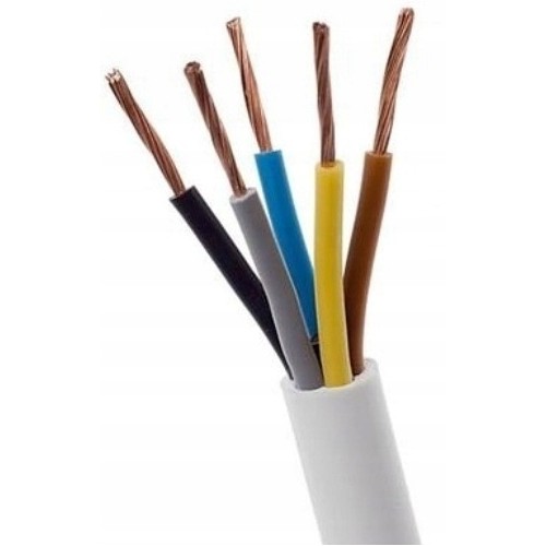 Przewód OWY 5x1 mm2 H05vv-f 300/500V biały