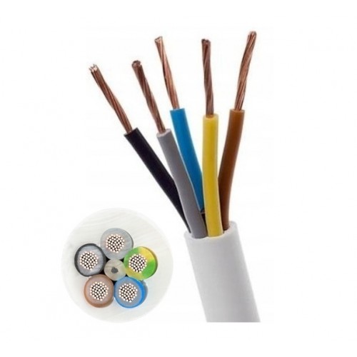 Przewód OWY 5x1 mm2 H05vv-f 300/500V biały