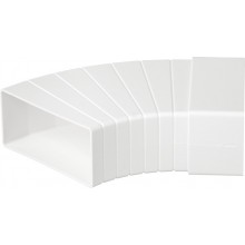 KANAŁ WENTYLACYJNY KOLANO POZIOME WIELOKĄTNE ŁĄCZNIK WENTYLACJI 45° 110x55