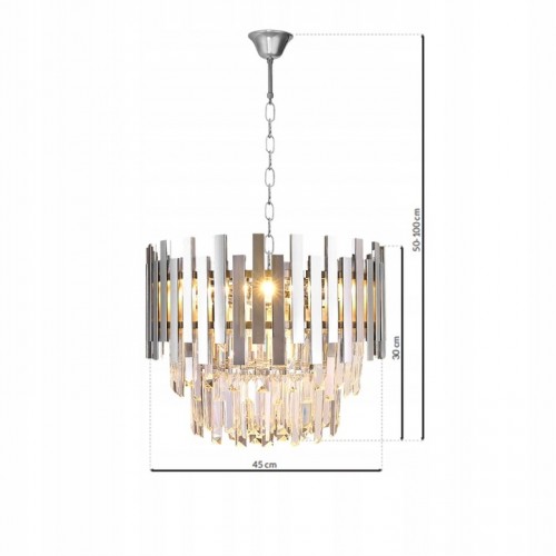 Żyrandol Lampa LED ASPEN kryształki 6xE14 Milagro ML5996 Glamour wisząca