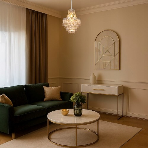 Żyrandol Lampa LED klasyczny styl glamour z akrylowymi kryształkami