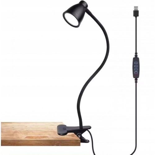 LAMPKA LED NA KLIPS DO CZYTANIA PRACY BIURKOWA LAMPA SZKOLNA 5W Z REGULACJĄ