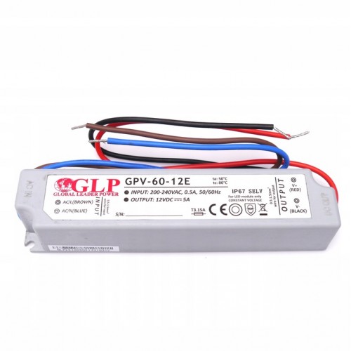 Zasilacz do LED hermetyczny 12V 60W 5A GPV-60-12