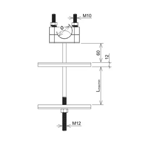 Uchwyt kabla /na ŻN/ pojedynczy UKB - 200 MM AN-125A OG