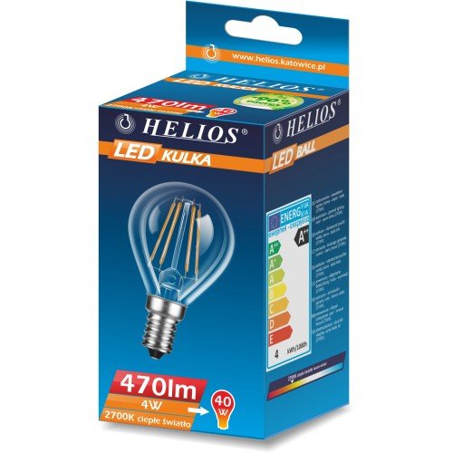 Helios Lampa LED FILAMENT kulka 4W E14 - LED-2724