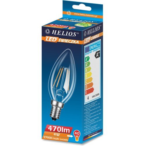 Żarówka LED Helios 4W E27 FILAMENT kulka LED-2772
