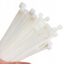 Trytytki Opaski Zaciskowe do Kabli Białe Mocne 3,6 x 200 mm 100 sztuk