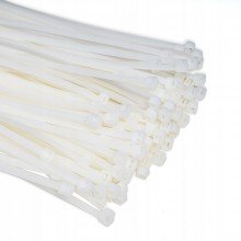 OPASKI ZACISKOWE KABLOWE do kabli TRYTYTKI białe mocne 140 x 3,6 mm 100szt