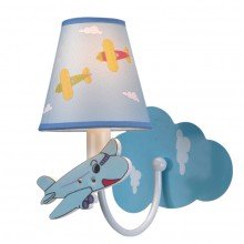Kinkiet lampa do pokoju dziecięcego samolot niebieski  K-MB8069-1C