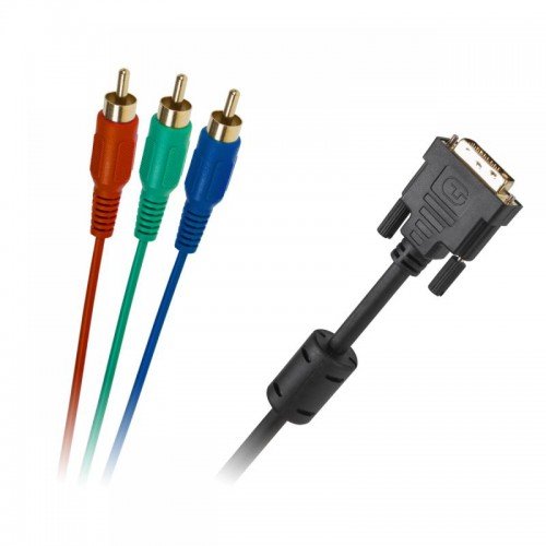 Przewód kabel DVI 3RCA 1,8m złote końcówki