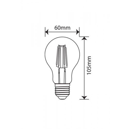 Żarówka LED E27 8W Ciepła A60 Edison filament
